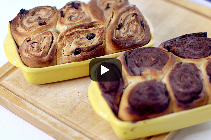 Nutella Cinnamon & Peanut Butter Cranberries Rolls - einfaches Backrezept 
