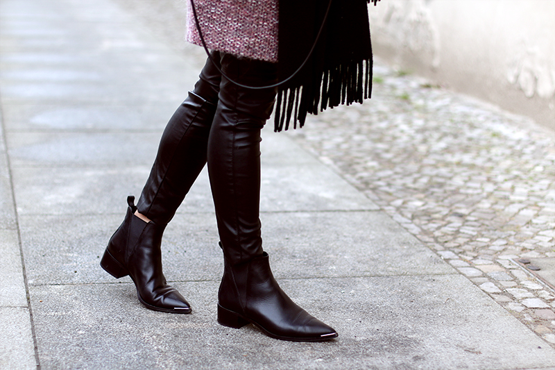 Knitwear and leather, outfit, strick mit leder