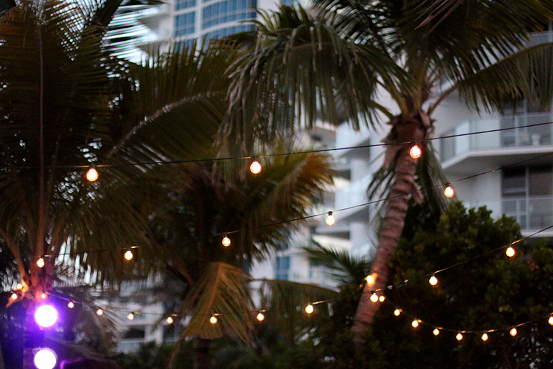 Chain of lights at the Urban Decay Summer Nights party in Miami
