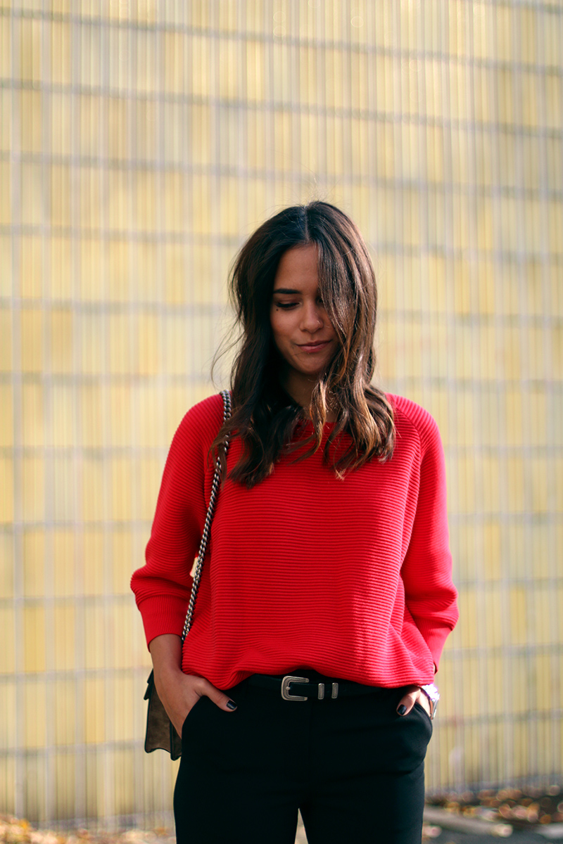 Nisi is wearing: Wide Leg Pants from Warehouse, Gucci Dionysus Bag and a Belted Coat from COS