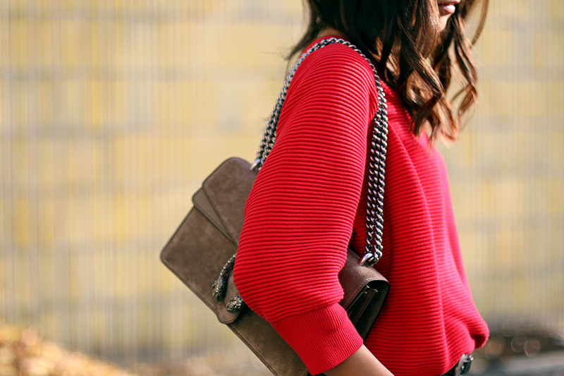 Nisi is wearing: Wide Leg Pants from Warehouse, Gucci Dionysus Bag and a Belted Coat from COS