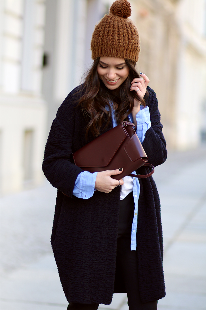 Cigarette Trousers, Tailored Pants, Unbuttoned Shirt, Beanie